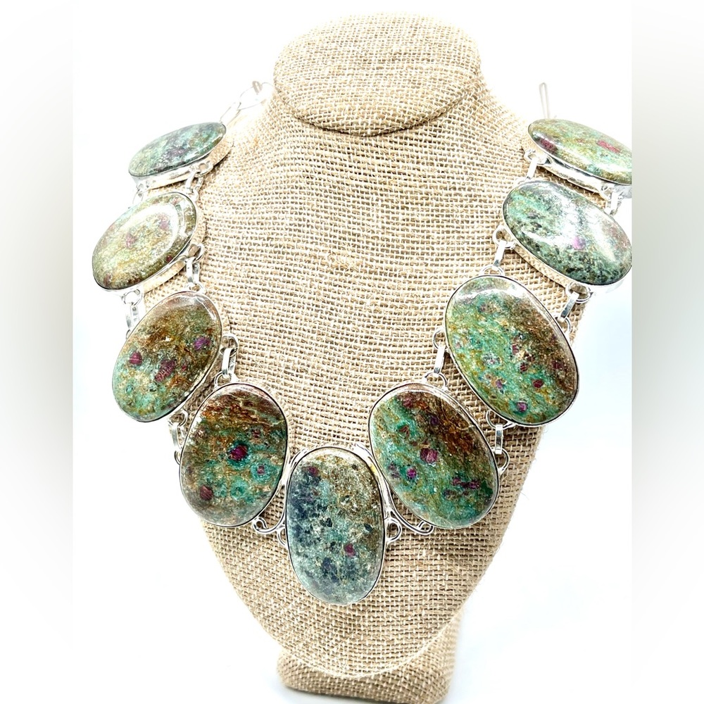 Ruby Fuschite “The Heart Stone” Necklace 18”-19” Adjustable